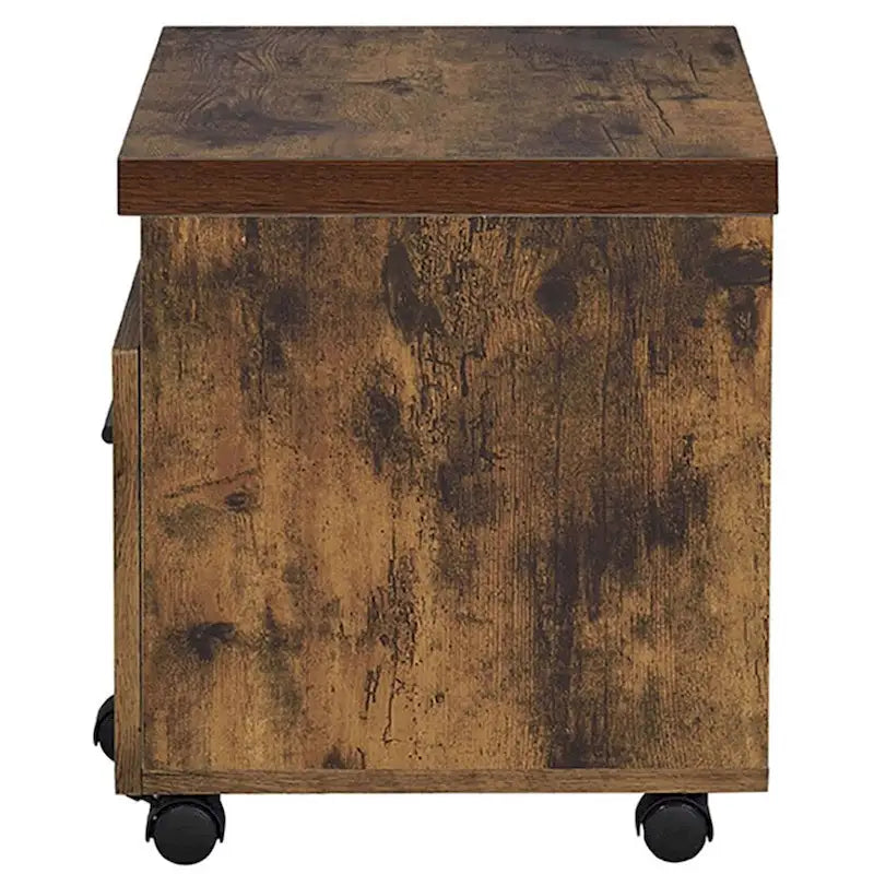 Weathered Oak and Black 1-DrawerFile Cabinet