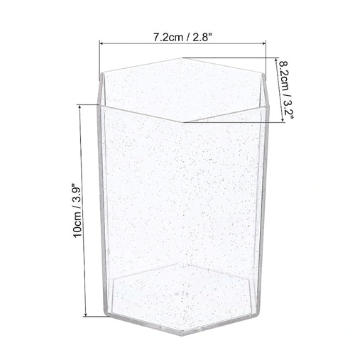 Acrylic Pencil Holder, Makeup Brush Holder Hexagon Desktop Organizer