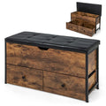 Storage Ottoman Bench Flip Top Wooden Storage Chest with - See Details