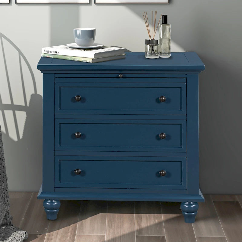 Modern Storage Wooden Cabinet with Three Drawers for Bedroom and Living Room