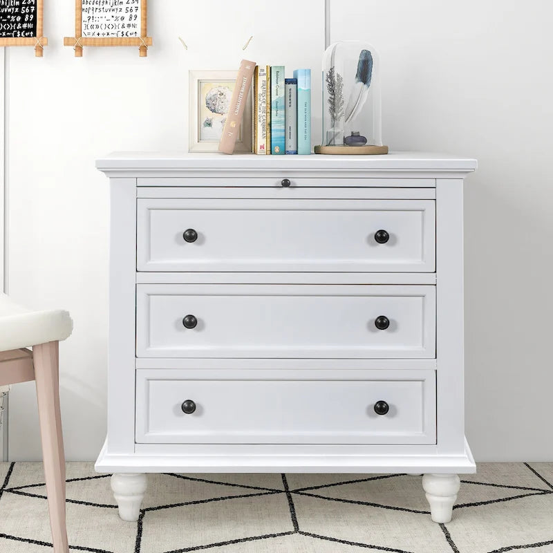 Modern Storage Wooden Cabinet with Three Drawers for Bedroom and Living Room