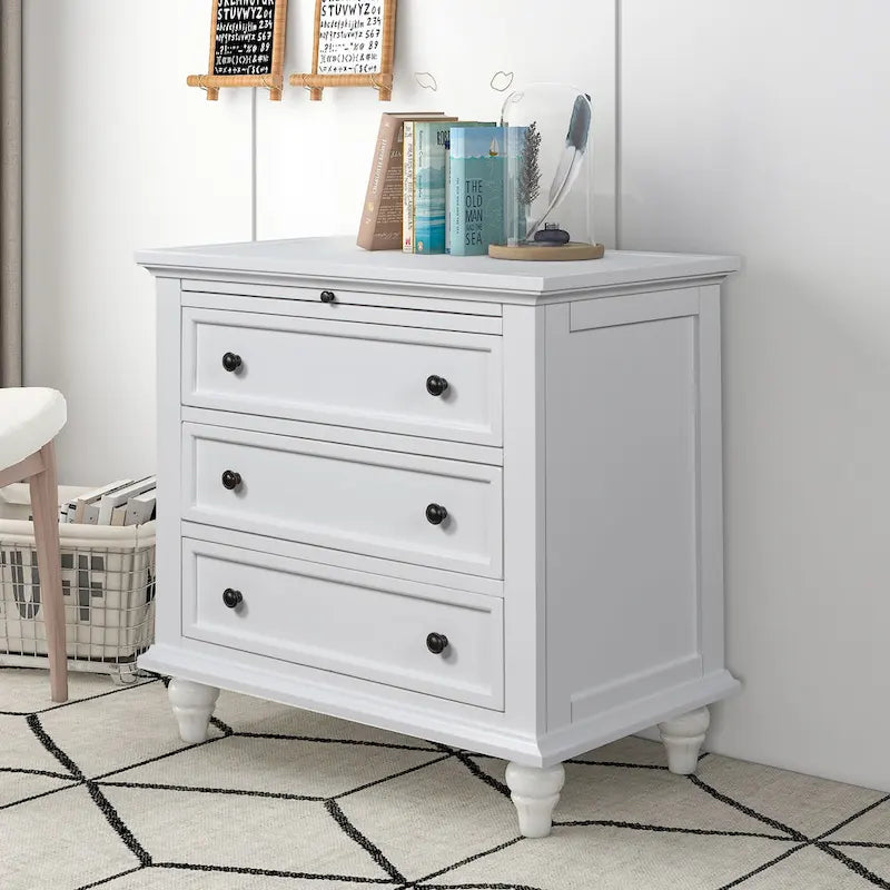 Modern Storage Wooden Cabinet with Three Drawers for Bedroom and Living Room