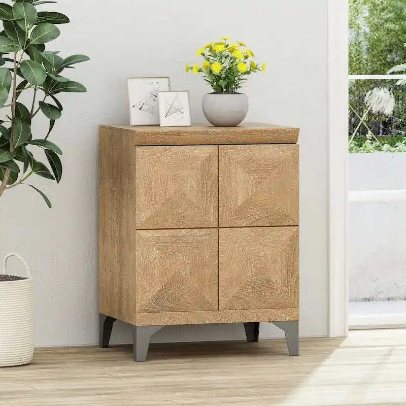 Glover Boho Handcrafted Mango Wood Cabinet by Christopher Knight Home