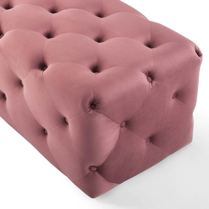 48-inch Button Tufted Entryway Velvet Bench