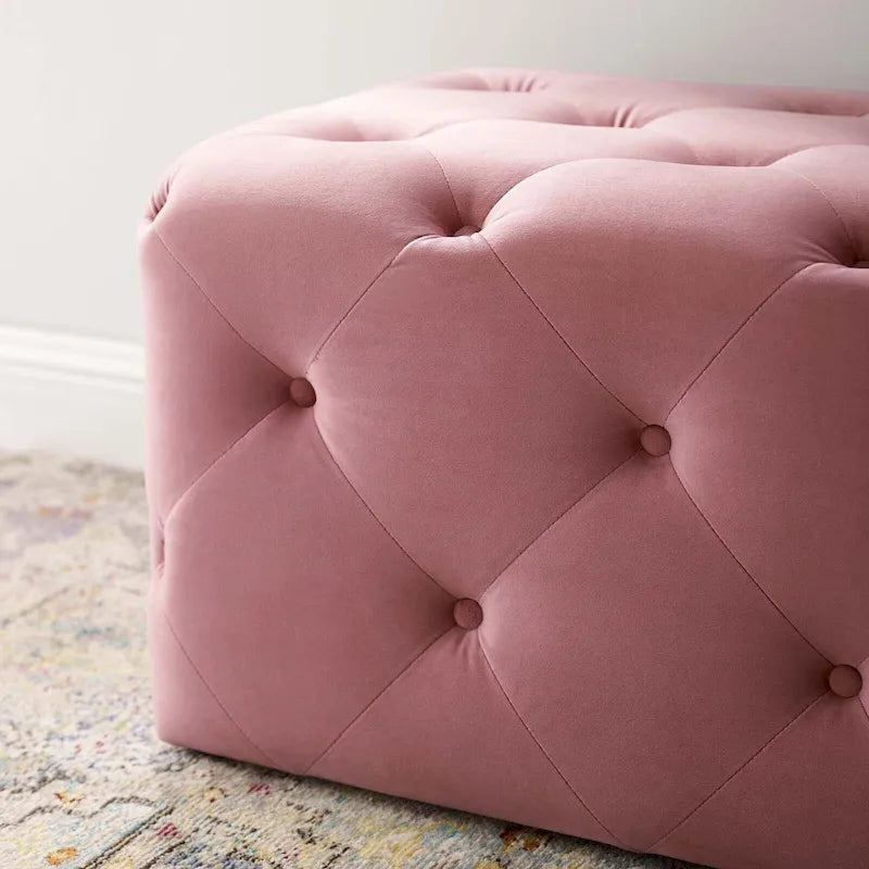 48-inch Button Tufted Entryway Velvet Bench