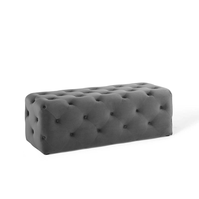 48-inch Button Tufted Entryway Velvet Bench