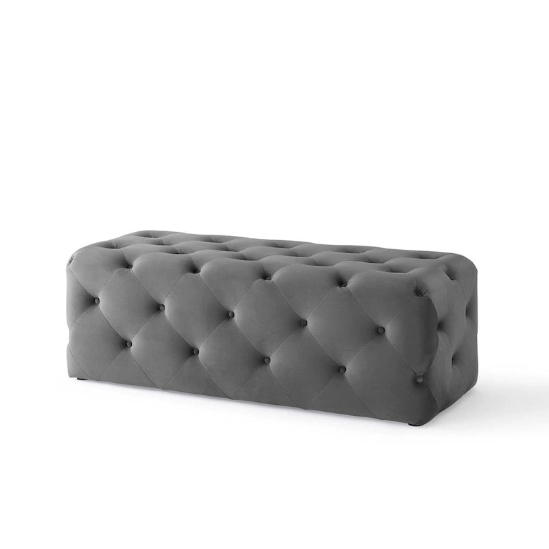 48-inch Button Tufted Entryway Velvet Bench