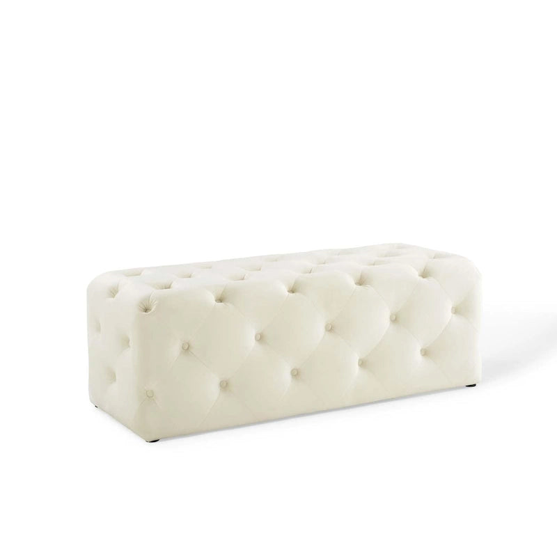 48-inch Button Tufted Entryway Velvet Bench
