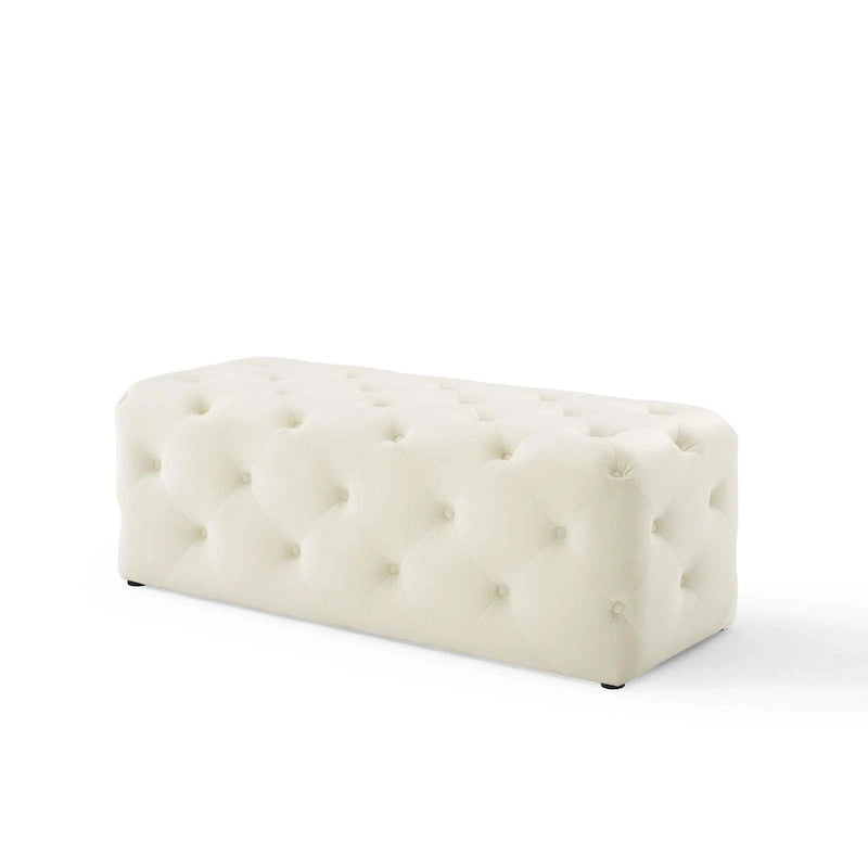 48-inch Button Tufted Entryway Velvet Bench
