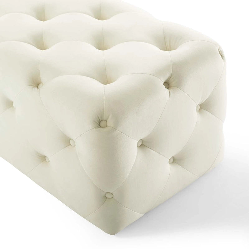 48-inch Button Tufted Entryway Velvet Bench