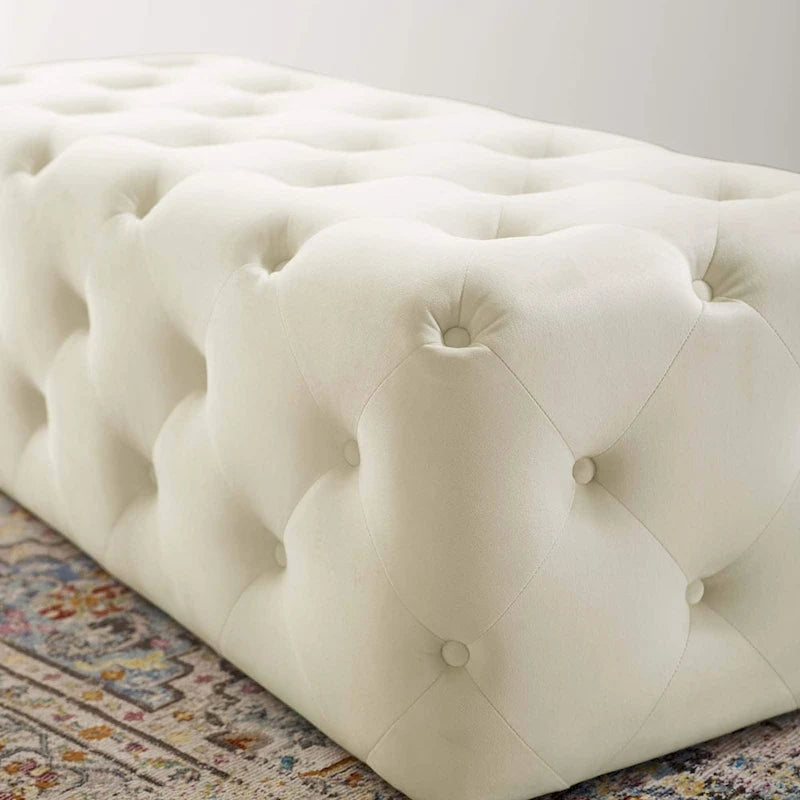 48-inch Button Tufted Entryway Velvet Bench