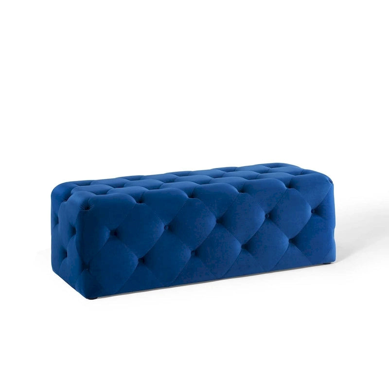 48-inch Button Tufted Entryway Velvet Bench