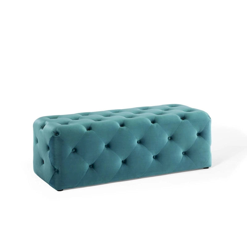 48-inch Button Tufted Entryway Velvet Bench