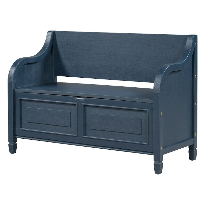 42 Rustic Style Solid wood Entryway Multifunctional Storage Bench