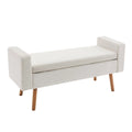 Velvet Storage Bench with Rubberwood Legs