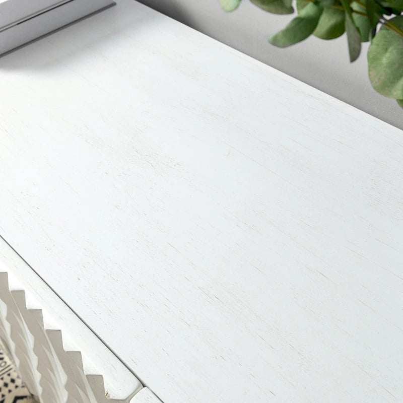 Modern Carved Geometric Patterns Sideboard By