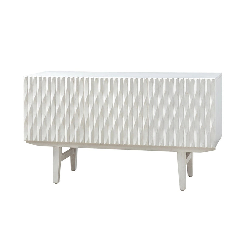 Modern Carved Geometric Patterns Sideboard By