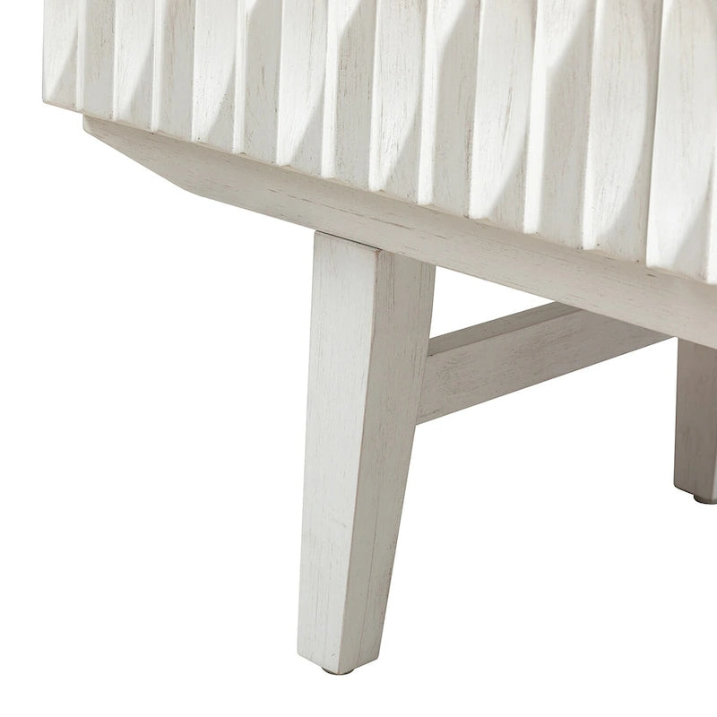 Modern Carved Geometric Patterns Sideboard By