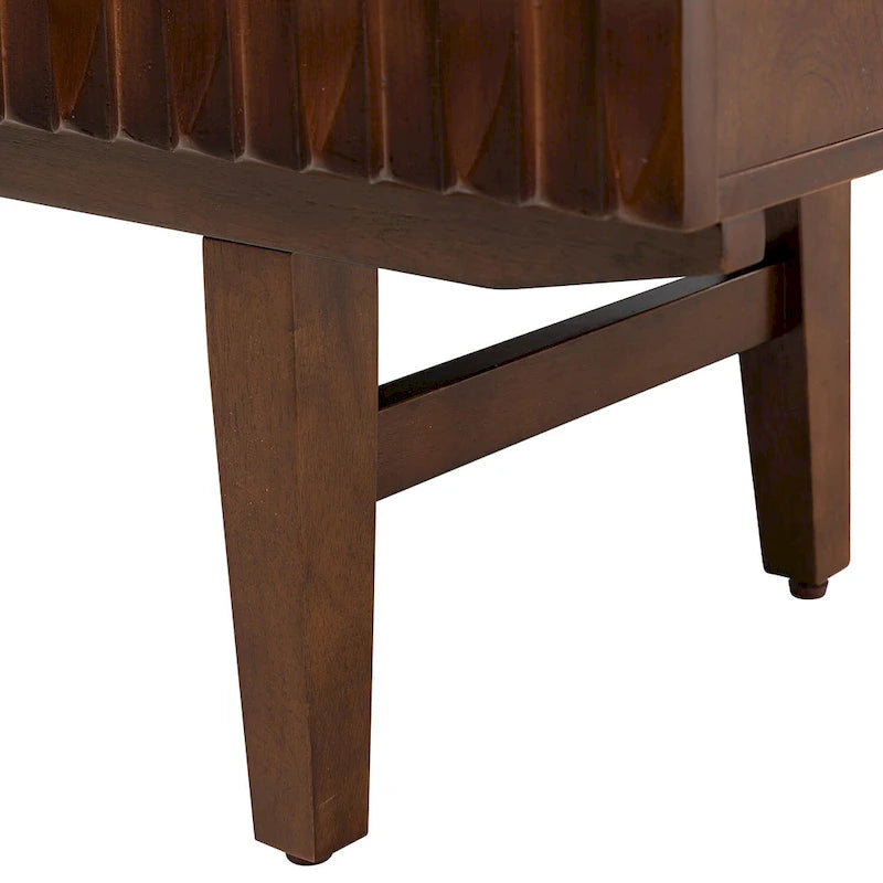 Modern Carved Geometric Patterns Sideboard By