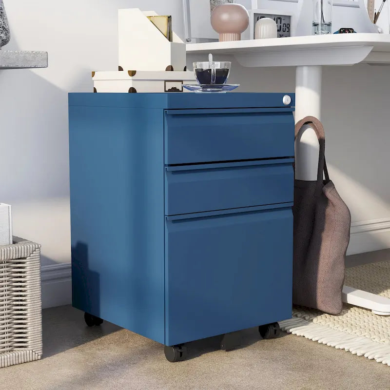 Modern Matte 3-Drawer Mobile File Cabinet by