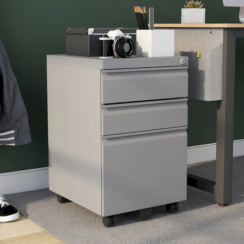 Modern Matte 3-Drawer Mobile File Cabinet by