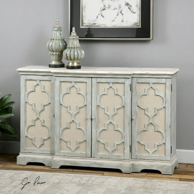 Sea Grey 4-door Cabinet