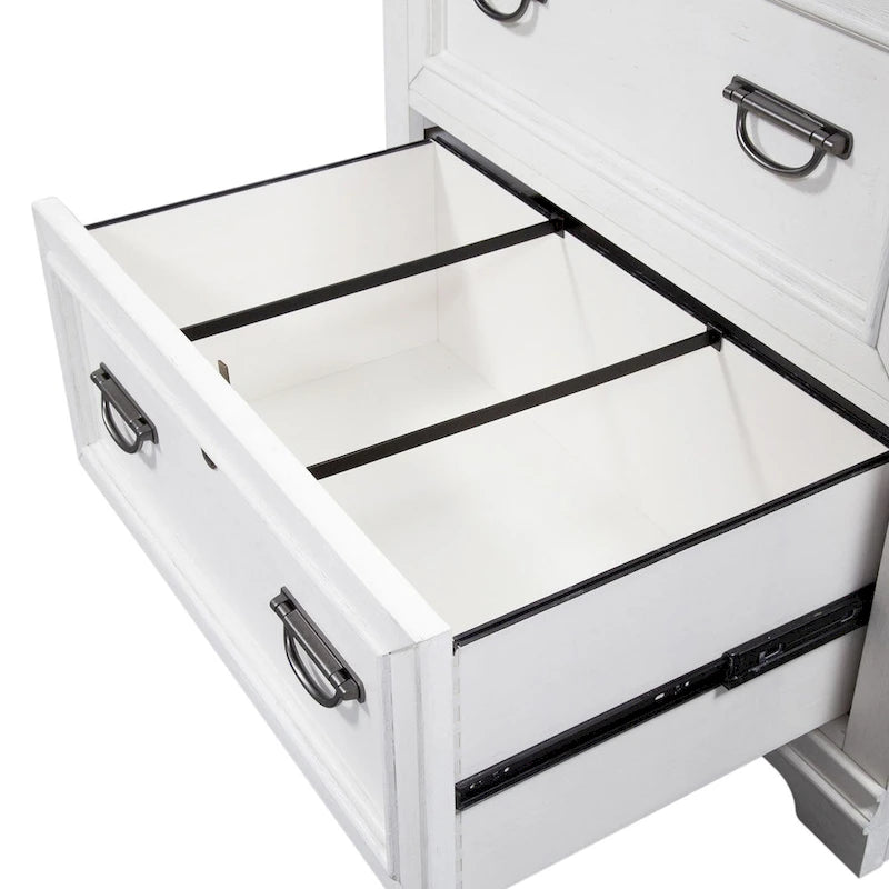 Allyson Park Wirebrushed White Bunching Lateral File Cabinet