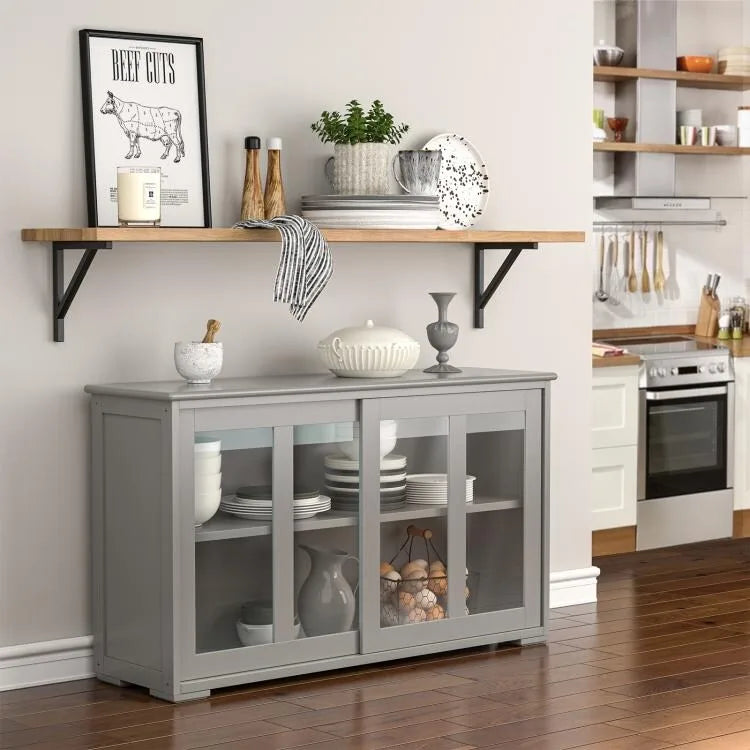 Sideboard Buffet Cupboard Storage Cabinet with Sliding Door - 42 x 13.0 x 24.5 (L x W x H)