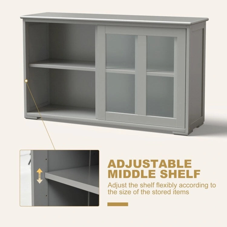 Sideboard Buffet Cupboard Storage Cabinet with Sliding Door - 42 x 13.0 x 24.5 (L x W x H)