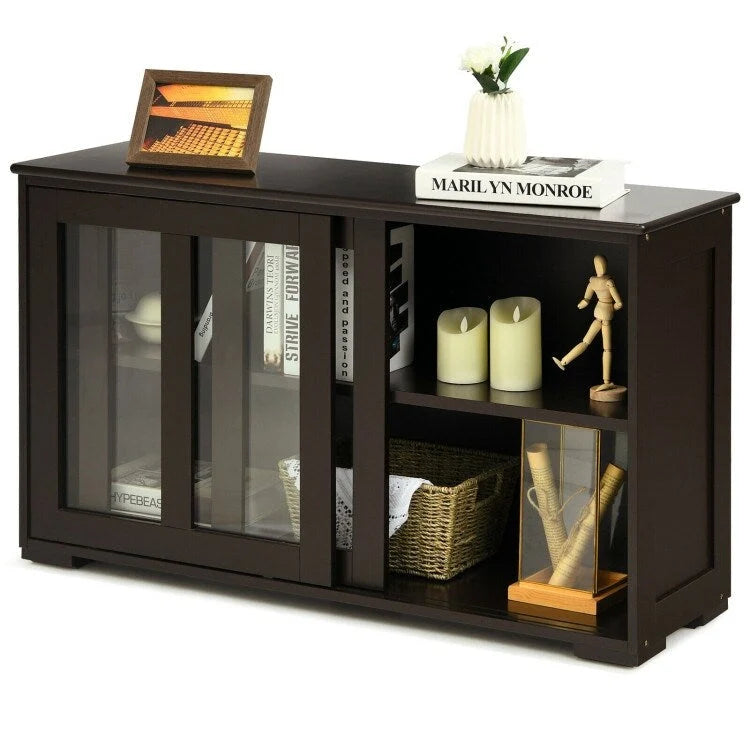 Sideboard Buffet Cupboard Storage Cabinet with Sliding Door - 42 x 13.0 x 24.5 (L x W x H)