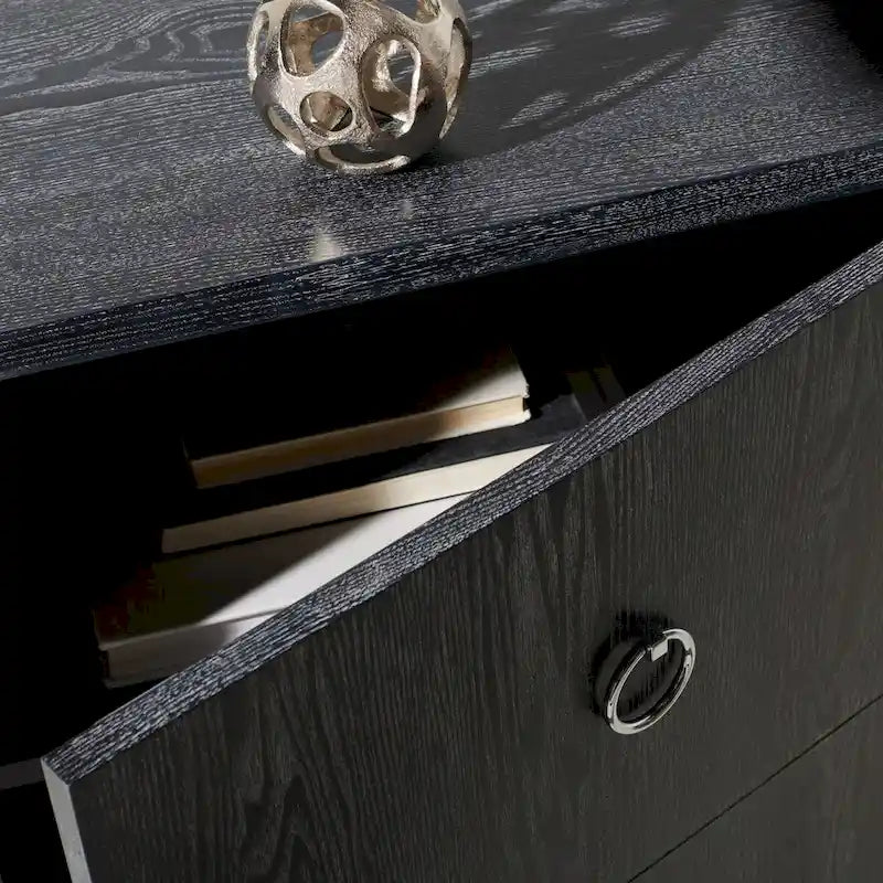 White/ Gold Lacquer Chest - 24Wx18Dx26H