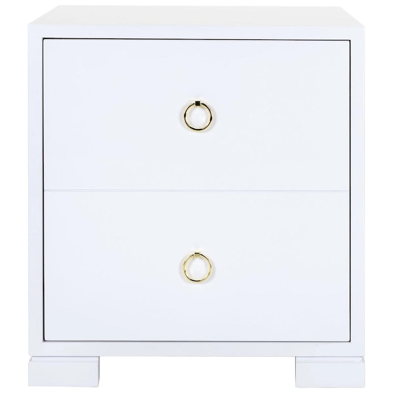 White/ Gold Lacquer Chest - 24Wx18Dx26H