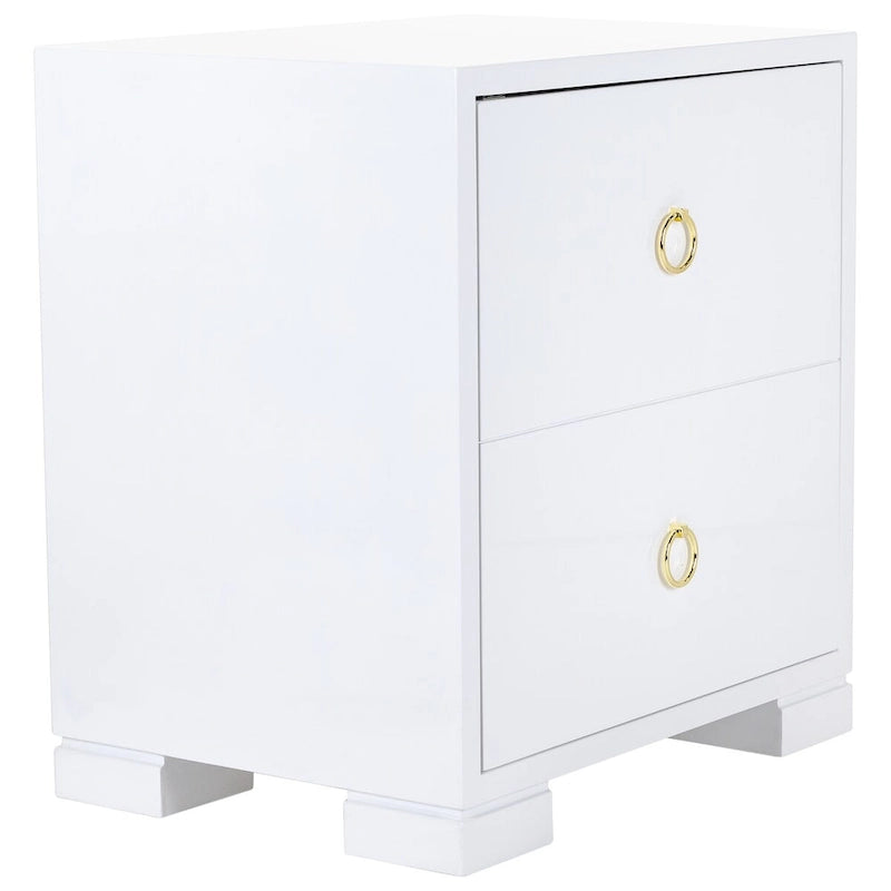 White/ Gold Lacquer Chest - 24Wx18Dx26H