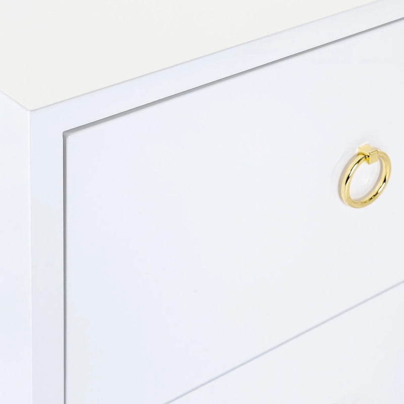 White/ Gold Lacquer Chest - 24Wx18Dx26H