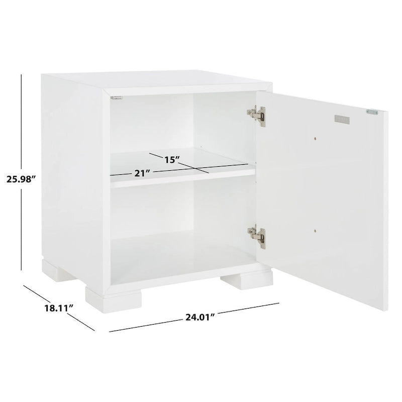 White/ Gold Lacquer Chest - 24Wx18Dx26H