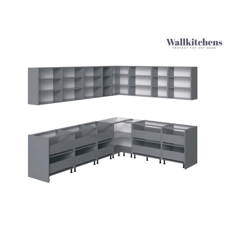 Kitchen Culinary Collection Natural Teak & Black Color Base Size 10Ft Wide - 94x120