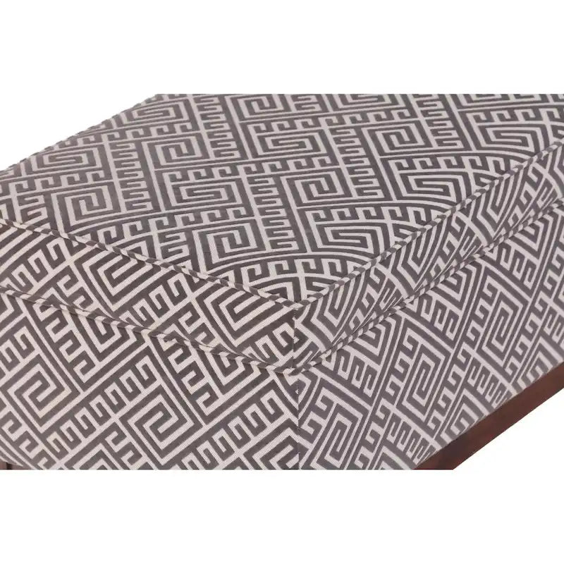 Transitional Wood Trim Tufted Storage Ottoman