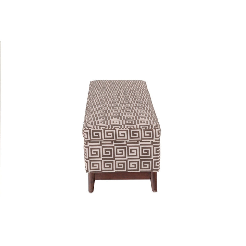 Transitional Wood Trim Tufted Storage Ottoman