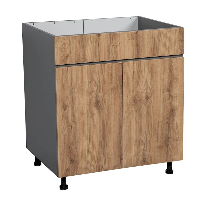 36 Sink Base Cabinets-High Double Door-Grey - 36 x 34 1/2 x 23 3/8