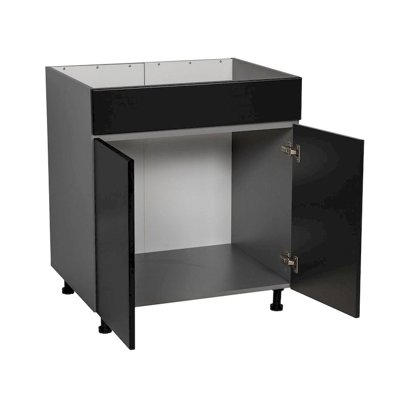 36 Sink Base Cabinets-High Double Door-Grey - 36 x 34 1/2 x 23 3/8