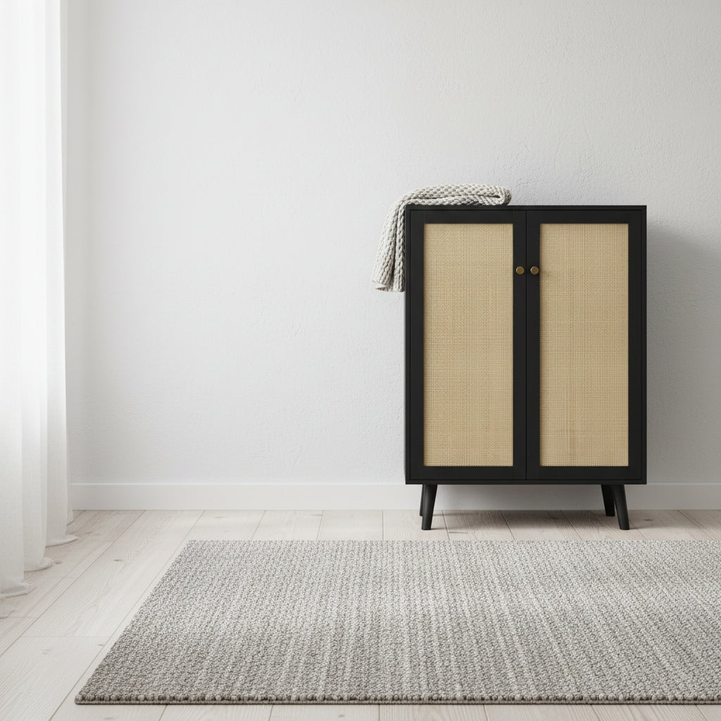 Modern 2-Door Black Buffet Sideboard Storage Cabinet Accent Cabinet with Adjustable Shelves - 31.5W x 13.4D x 44H