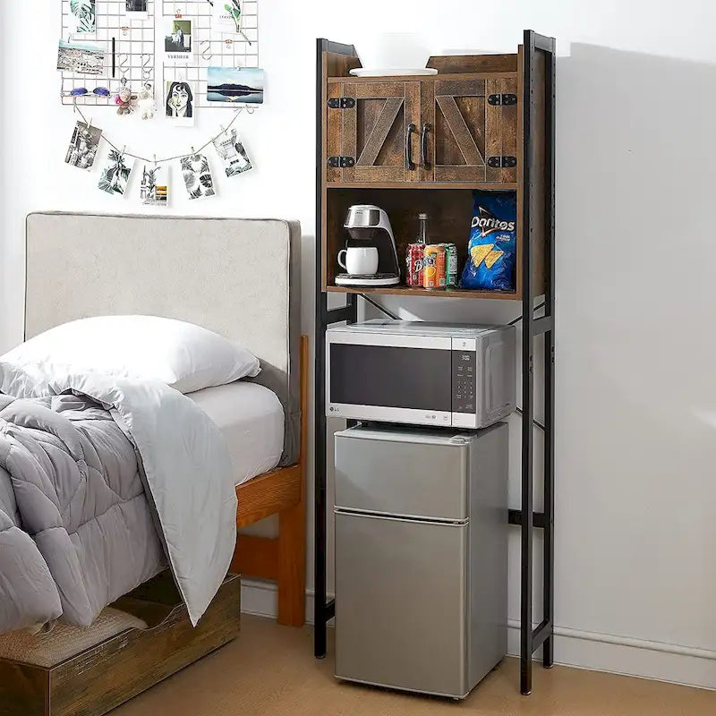 Dorm Hutch - Over the Fridge Organizer by - 23.60L x 9.85D x 74H
