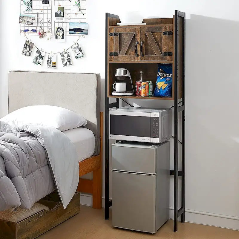 Dorm Hutch - Over the Fridge Organizer by - 23.60L x 9.85D x 74H