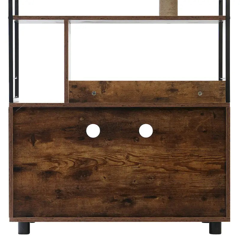 Cat Litter Box Enclosure with Shelves,Hidden Litter Box with Scratching Posts, litter box furniture,Wooden Cat tree
