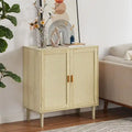 Boho Style 2 Doors Accent Cabinet Mid-Century Modern Storage Sideboard Buffet Console Table for Home Office