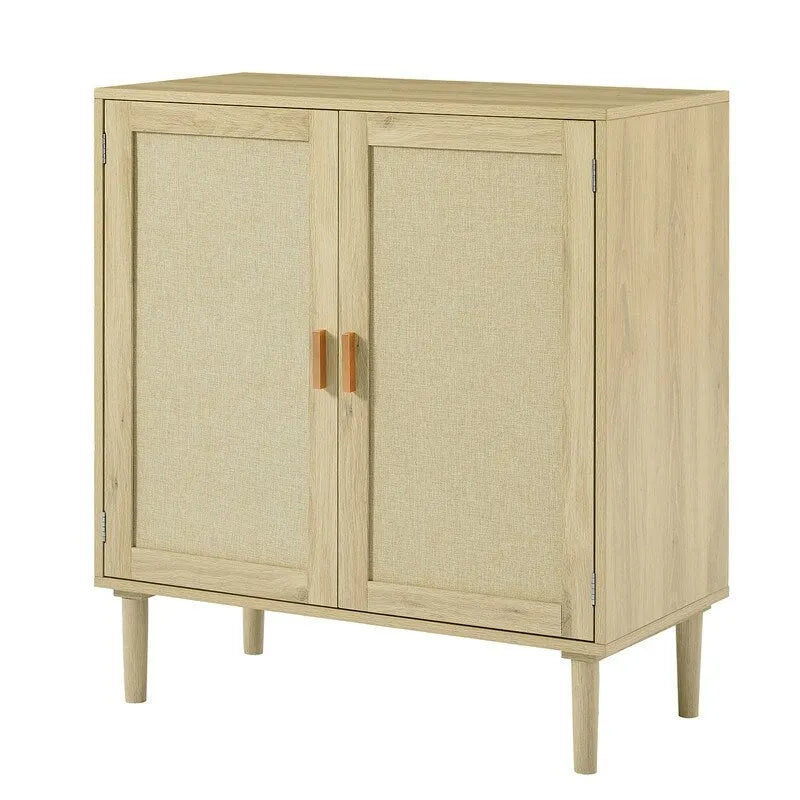 Boho Style 2 Doors Accent Cabinet Mid-Century Modern Storage Sideboard Buffet Console Table for Home Office