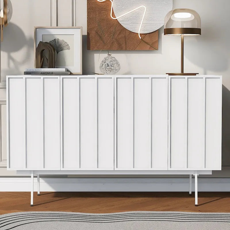 Modern Cabinet with 4 Doors and Adjustable Shelves