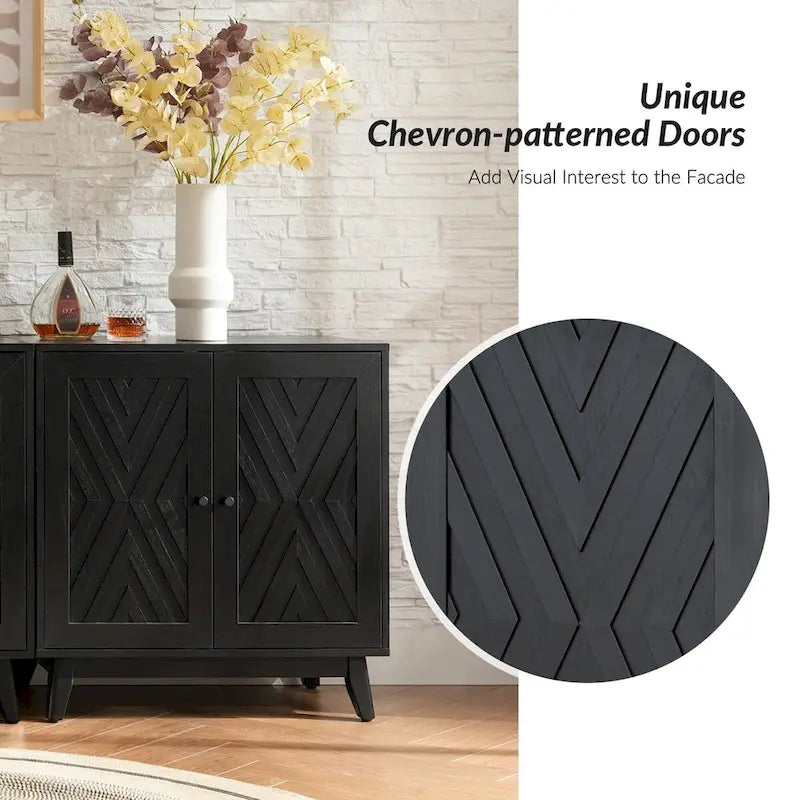Midcentury 30Tall 2 Door Accent Cabinet Set of 2 by