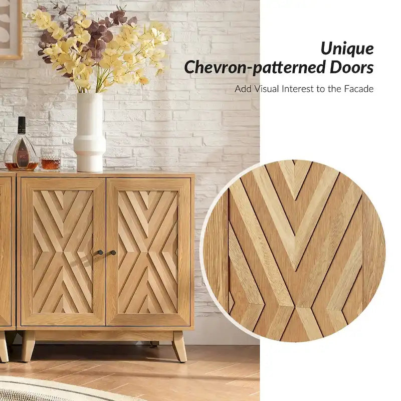 Midcentury 30Tall 2 Door Accent Cabinet Set of 2 by