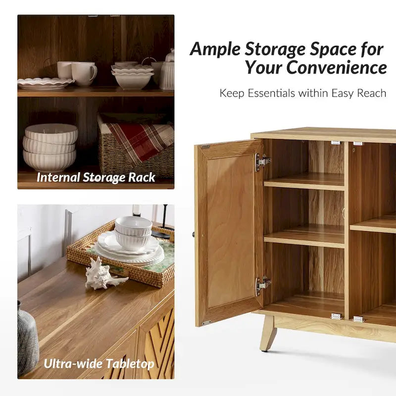 Midcentury 30Tall 2 Door Accent Cabinet Set of 2 by